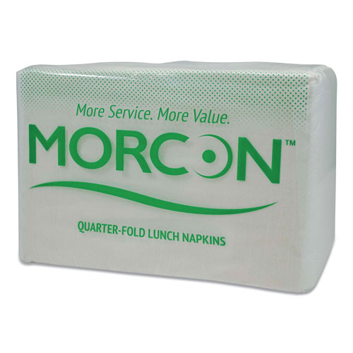 Morcon Paper Morsoft 1/4 Fold Lunch Napkins, 1 Ply, 11.5" x 11.5", White, 6,000/Carton