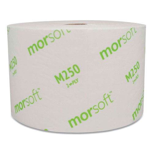 Morcon Paper Small Core Bath Tissue, Septic Safe, 2-Ply, White, 1250/Roll, 24 Rolls/Carton