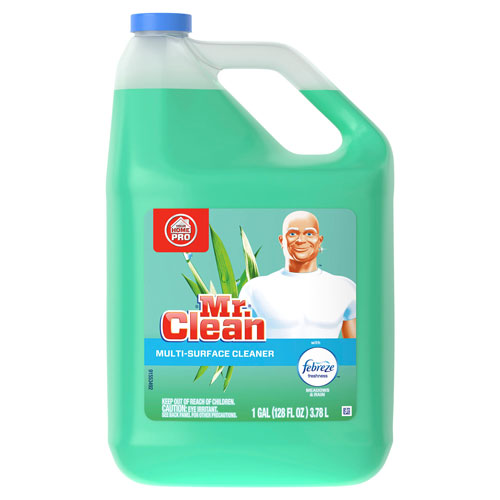 Mr. Clean Multi-Purpose Cleaning Solution, With Febreze, Meadows & Rain Scent, 1 Gallon Bottle, 4/Case