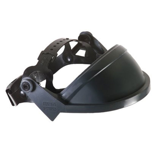 MSA Defender+ Faceshield Frames, General Purpose, Black, Headgear, 13 1/4 x 4 3/4