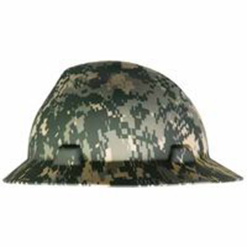 MSA Freedom Series V-Gard Hard Hats, Fas-Trac Ratchet, Full Brim, Camouflage