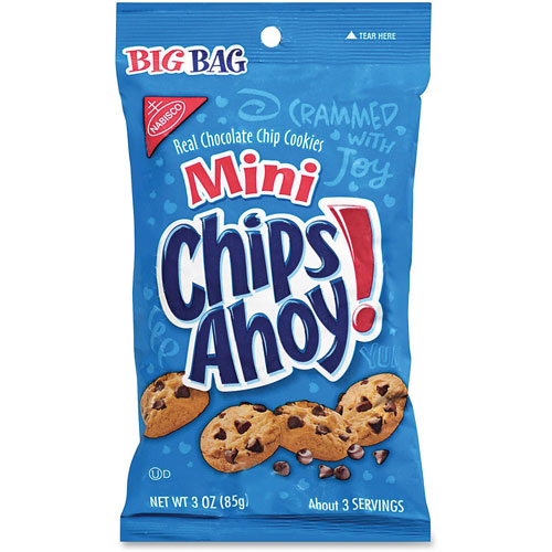 Nabisco Mini Chips Ahoy, 3oz., 12/CT, Blue