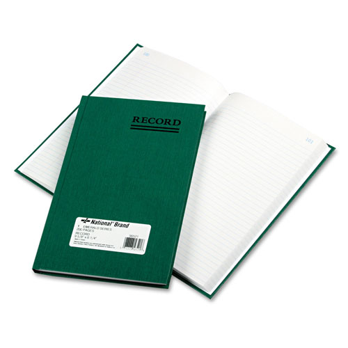 National Brand Emerald Series Account Book, Green Cover, 9.63 x 6.25 Sheets, 200 Sheets/Book