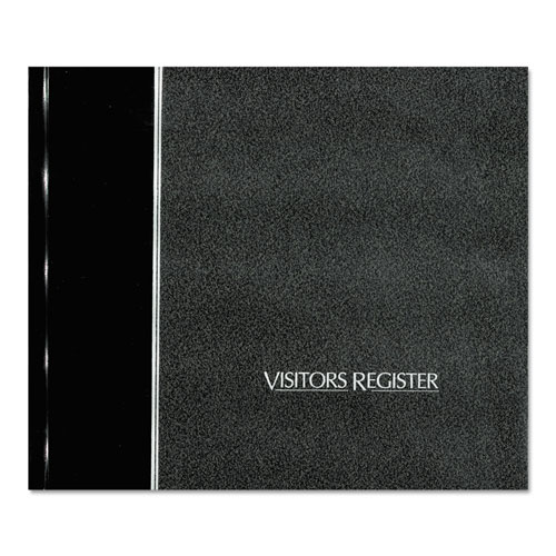 National Brand Hardcover Visitor Register Book, Black Cover, 9.78 x 8.5 Sheets, 128 Sheets/Book