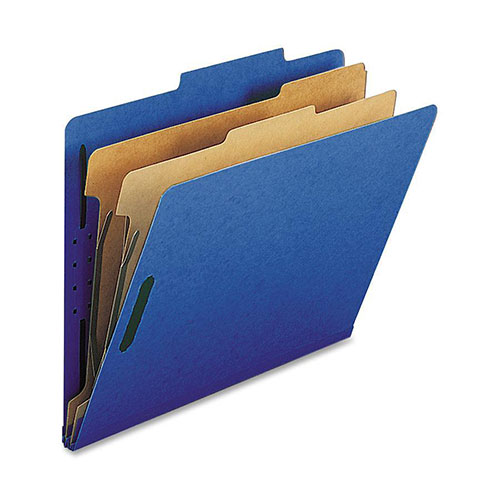Nature Saver Classification Folders, w/ Fasteners, 2 Dividers, Letter, 10/Box, Dark Beige