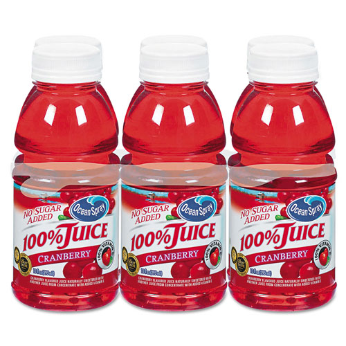 Ocean Spray 100% Juice, Cranberry, 10oz Bottle, 6/Pack