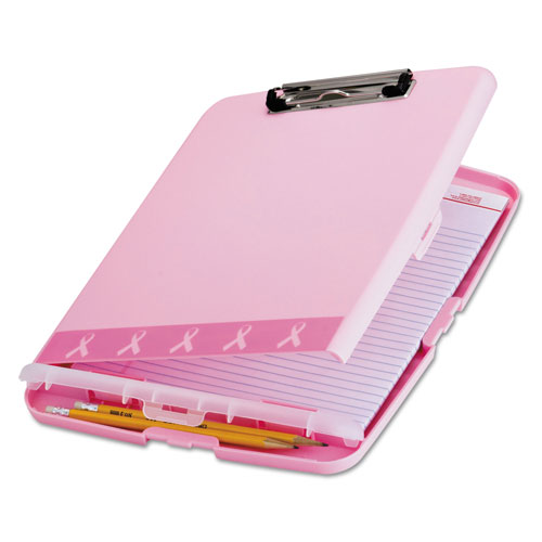 Officemate Breast Cancer Awareness Clipboard Box, 3/4" Capacity, 8 1/2 x 11, Pink