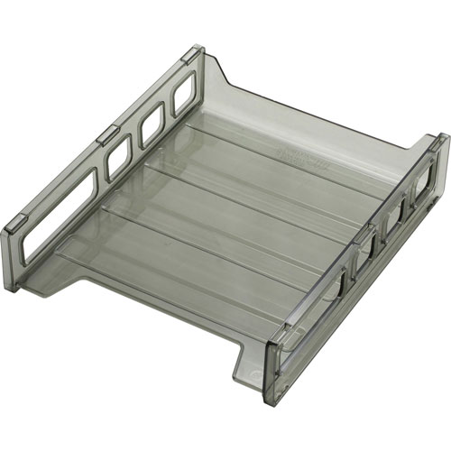Officemate Letter Tray, Front Load, 10 1/2"x12 1/2"x2 7/8", Smoke