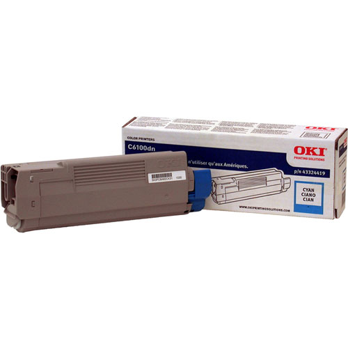 Okidata Laser Toner Cartridge for C6100 Series, Cyan