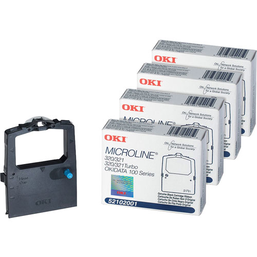 Okidata Matrix Nylon Printer Ribbons for Microline, 4/BD, Black