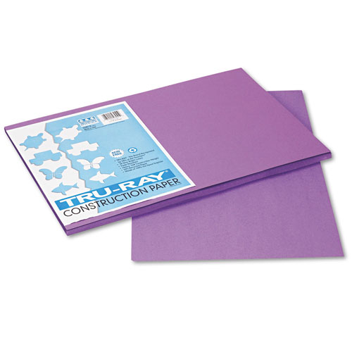 Pacon Construction Paper, 76 lbs., 12 x 18, Violet, 50 Sheets/Pack