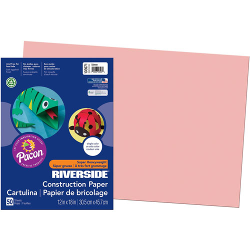 Pacon Construction Paper, 12 x 18, Salmon, 50 Sheets
