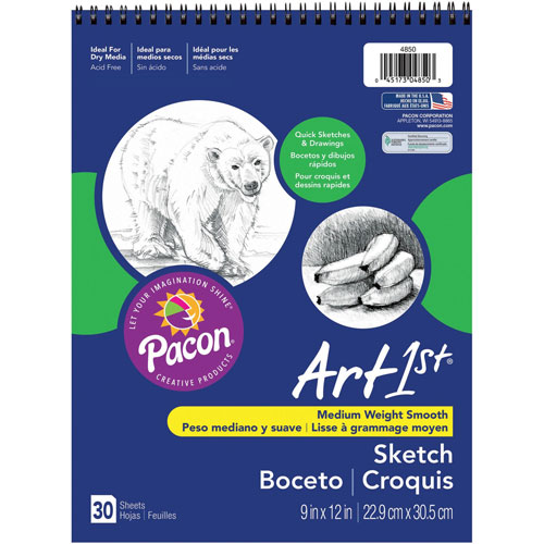 Pacon Medium Weight Acid Free Sketch Books, 9" x 12"