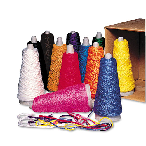 Pacon Trait-Tex Double Weight Yarn Cones, 2 oz, Assorted Colors, 12/Box