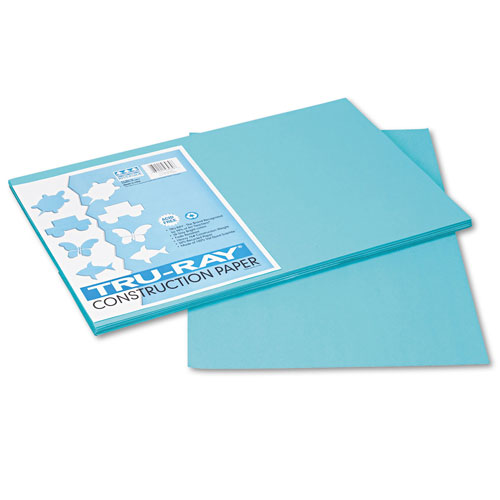 Pacon Tru-Ray Construction Paper, 76 lbs., 12 x 18,Turquoise, 50 Sheets/Pack