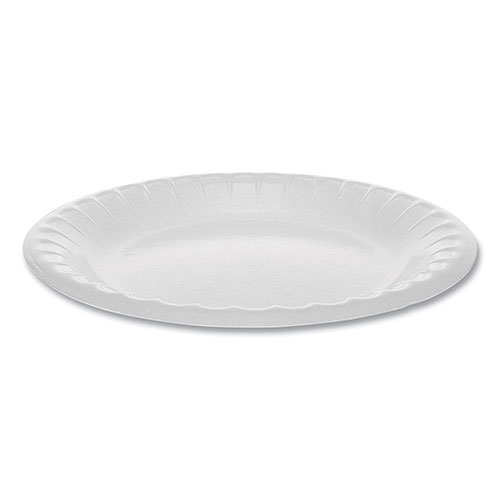 Pactiv Laminated Foam Dinnerware, Plate, 6" Diameter, White, 1,000/Carton
