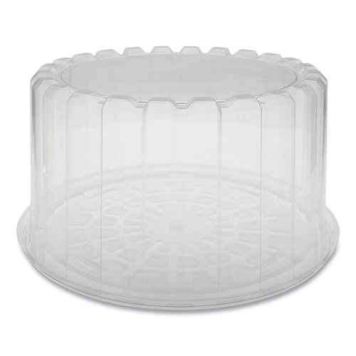 Pactiv Round ShowCake 2-Part Cake Container, Deep 8" Cake Container, 9.25" Diameter x 5"h, Clear, 100/Carton