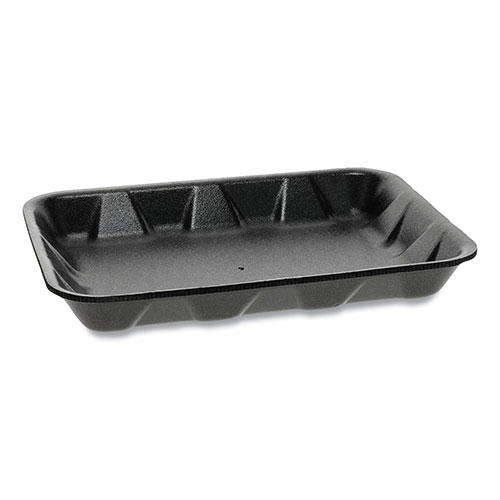 Pactiv Supermarket Tray, #4D1, 1-Compartment, 9.5 x 7 x 1.25, Black, 500/Carton