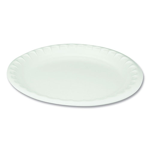 Pactiv Unlaminated Foam Dinnerware, Plate, 10.25" Diameter, White, 540/Carton