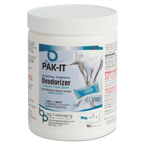 Pak-it Industrial-Strength Deodorizer, Autumn Fresh, 20 PAK-ITs/Jar, 12 Jars/Carton