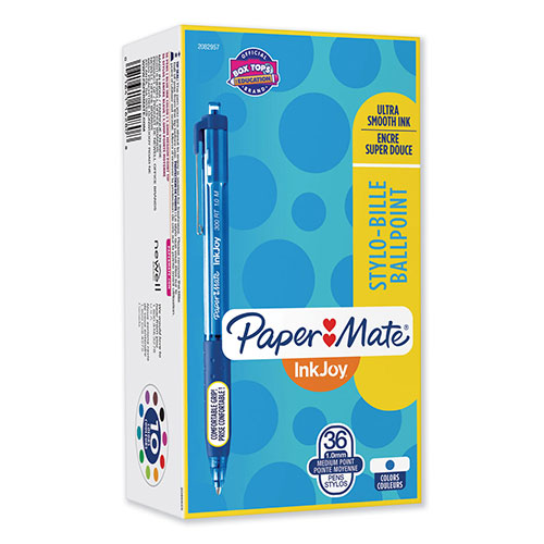Papermate® InkJoy 300 RT Retractable Ballpoint Pen, Medium 1 mm, Blue Ink/Barrel, 36/Pack