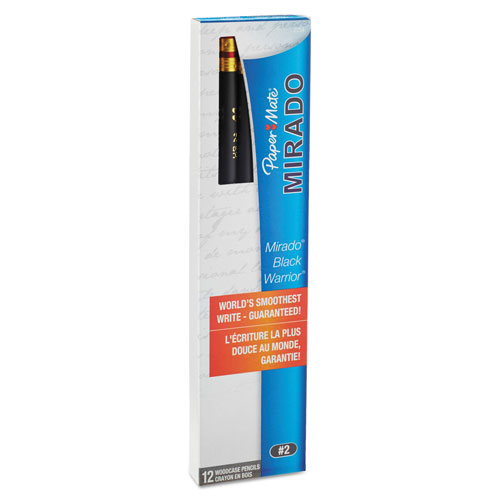 Papermate® Mirado Black Warrior Pencil, HB (#2), Black Lead, Black Matte Barrel, Dozen