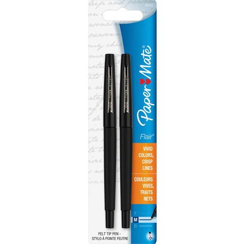 Papermate® Porous Flair Pen, Point Guard Tip, Black