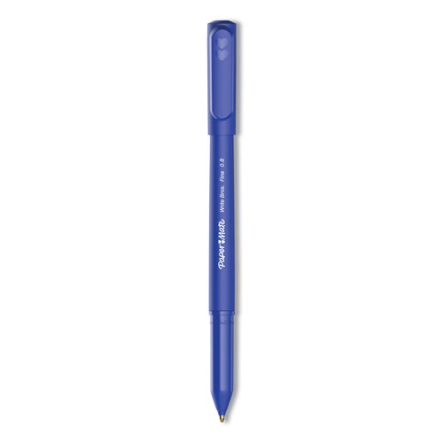 Papermate® Write Bros. Ballpoint Pen, Fine 0.8 mm, Blue Ink/Barrel, Dozen