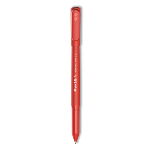 Papermate® Write Bros. Ballpoint Pen, Bold 1.2 mm, Red Ink/Barrel, Dozen