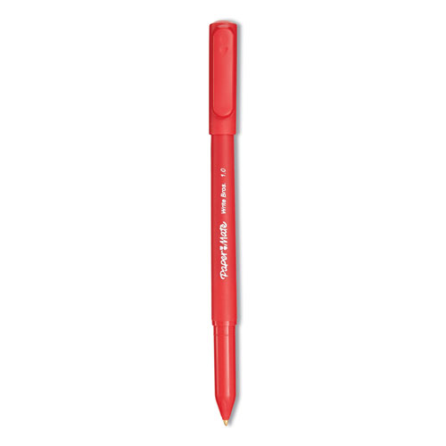 Papermate® Write Bros. Stick Ballpoint Pen, Medium 1mm, Red Ink/Barrel, Dozen