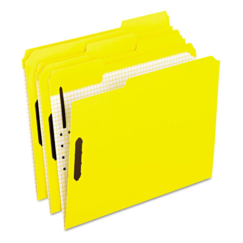 Pendaflex Colored Folders with Two Embossed Fasteners, 1/3-Cut Tabs, Letter Size, Yellow, 50/Box