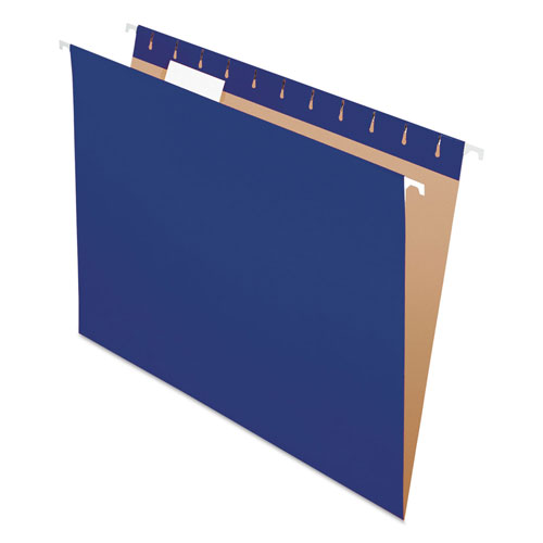Pendaflex Colored Hanging Folders, Letter Size, 1/5-Cut Tab, Navy, 25/Box