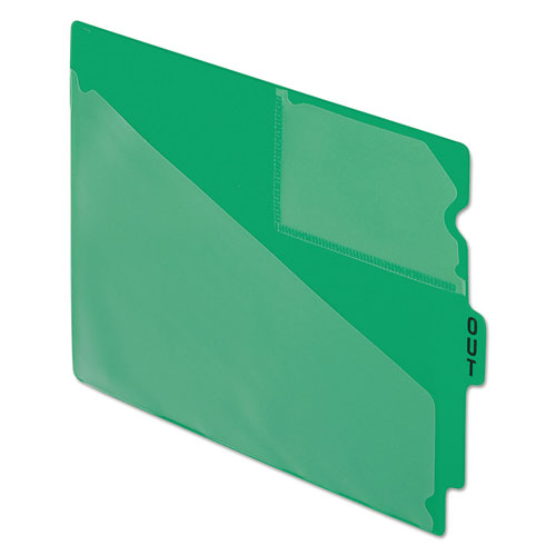 Pendaflex Colored Poly Out Guides with Center Tab, 1/3-Cut End Tab, Out, 8.5 x 11, Green, 50/Box