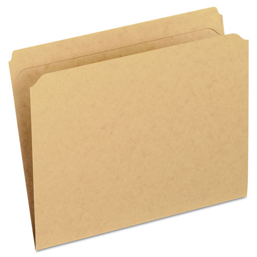Pendaflex Dark Kraft File Folders with Double-Ply Top, Straight Tab, Letter Size, Kraft, 100/Box