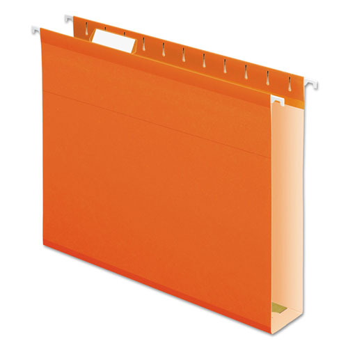 Pendaflex Extra Capacity Reinforced Hanging File Folders with Box Bottom, Letter Size, 1/5-Cut Tab, Orange, 25/Box