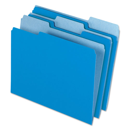 Pendaflex Interior File Folders, 1/3-Cut Tabs, Letter Size, Blue, 100/Box