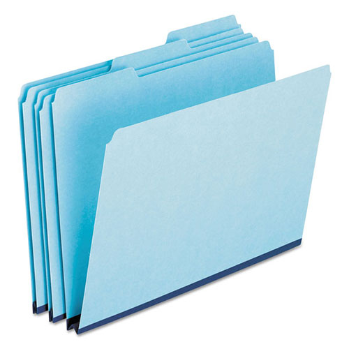 Pendaflex Pressboard Expanding File Folders, 1/3-Cut Tabs, Letter Size, Blue, 25/Box