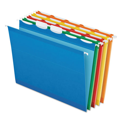 Pendaflex Ready-Tab Colored Reinforced Hanging Folders, Letter Size, 1/5-Cut Tab, Assorted, 25/Box