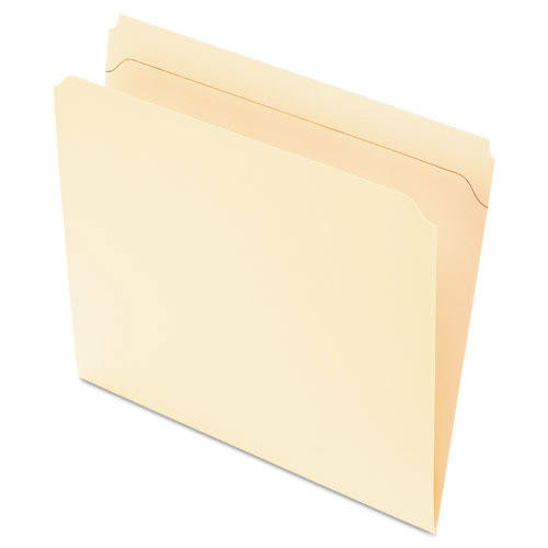 Pendaflex Reinforced Top File Folders, Straight Tab, Letter Size, Manila, 100/Box