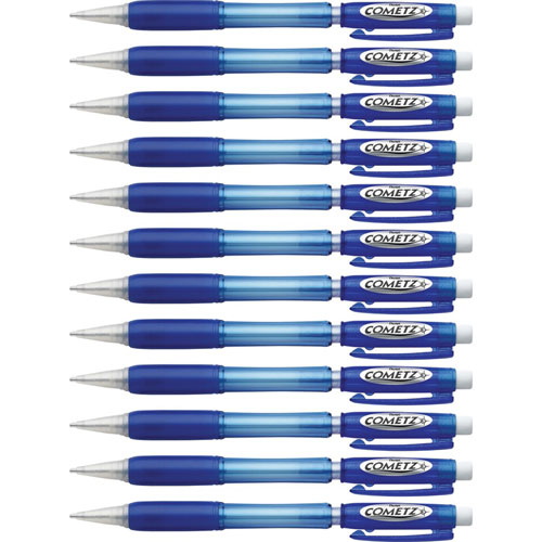 Pentel Cometz Mechanical Pencil, 0.9 mm, HB (#2.5), Black Lead, Blue Barrel, Dozen