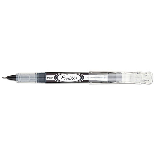 Pentel Finito! Stick Porous Point Pen, Extra-Fine 0.4mm, Black Ink, Black/Silver Barrel