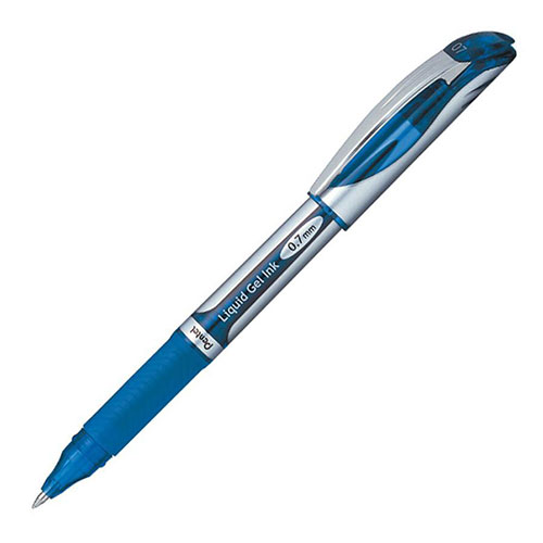 Pentel Liquid Gel Refillable Roller Ball Pen, 0.7mm, Blue Ink