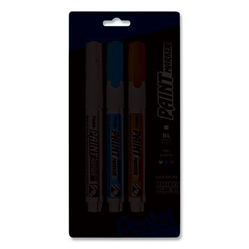 Pentel Opaque Bullet Tip Paint Markers, Medium Bullet Tip, Assorted Colors, 3/Pack