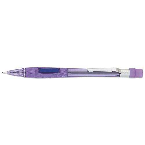 Pentel Quicker Clicker Mechanical Pencil, 0.7 mm, HB (#2.5), Black Lead, Transparent Violet Barrel