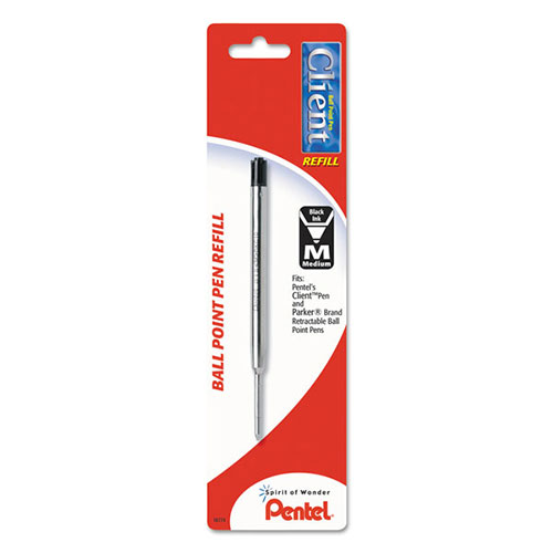 Pentel Refill for Pentel Client Ballpoint Pens, Medium Point, Black Ink