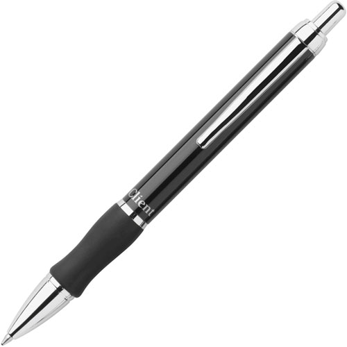 Pentel Retractable Ballpoint Pen, Medium Point, Black Barrel, Black Ink