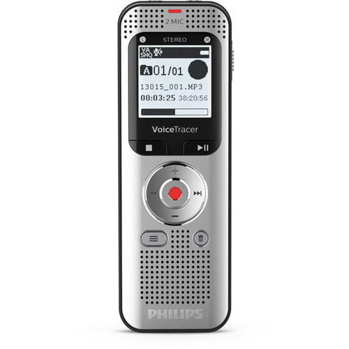 Philips Voice Tracer Audio Recorder - 8 GBSD, microSD Supported - 1.3" LCD - MP3, WAV - Headphone - 2370 HourspeaceRecording Time - Portable