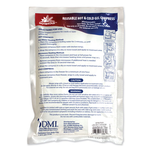 Physicians Care Reusable Hot/Cold Pack, 8.63" Long, White