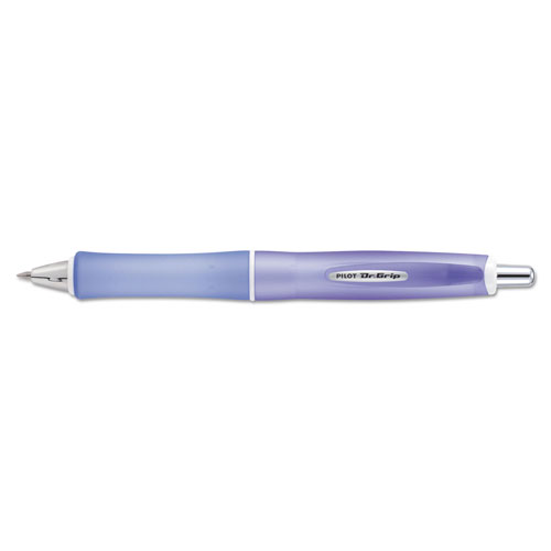 Pilot Dr. Grip Frosted Retractable Ballpoint Pen, 1mm, Black Ink, Purple Barrel