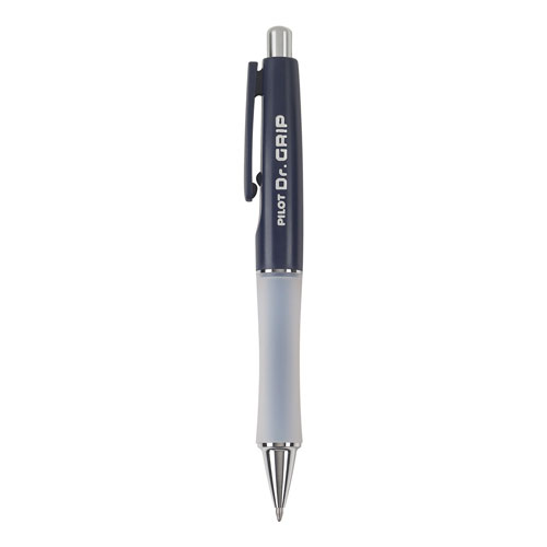 Pilot Dr. Grip Retractable Ballpoint Pen, Medium 1mm, Blue Ink, Navy Barrel